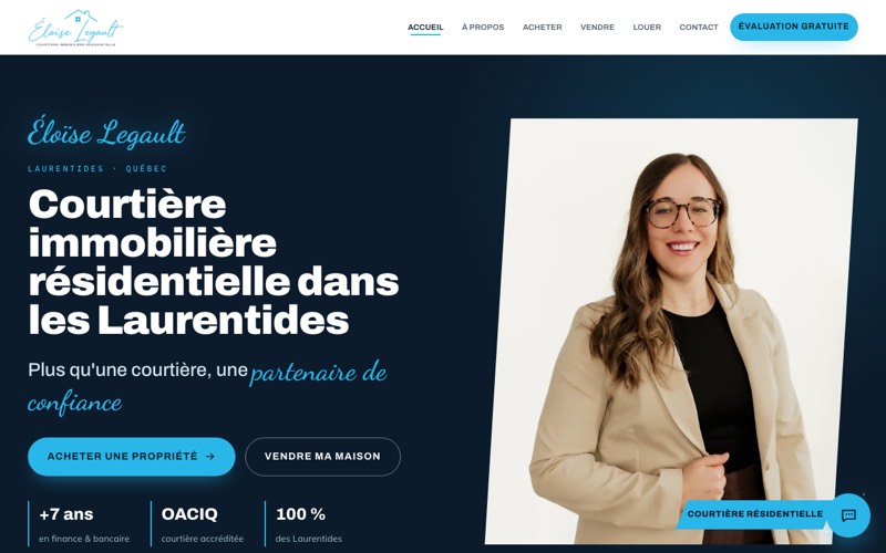 Page d'accueil du site eloiselegault.com
