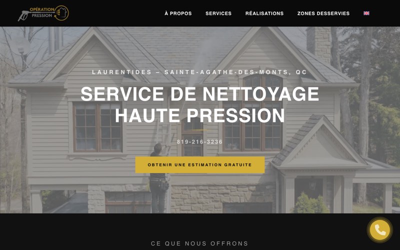 Page d'accueil du site operationpression.com